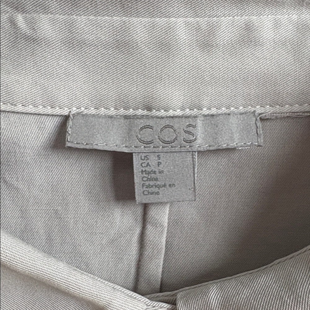 COS Light Gray Collared Button-Up Top - image 3